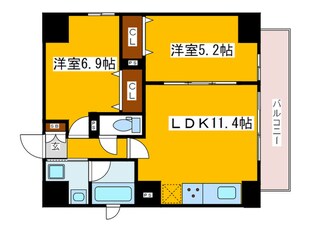 ミラノ堺筋の物件間取画像